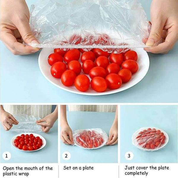 100 Pcs Disposable Food Cover Plastic Shopper Bags - Raffa Store