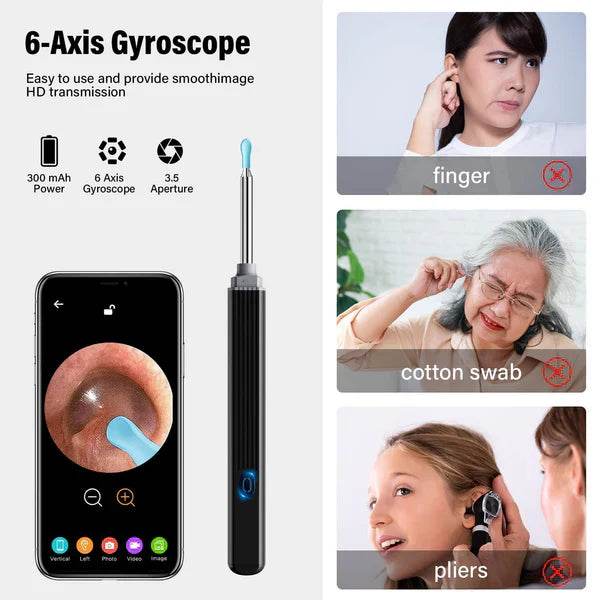 Ear Cleaner Wireless Otoscope Removal Tool With Camera 6 LED Light - Raffa Store