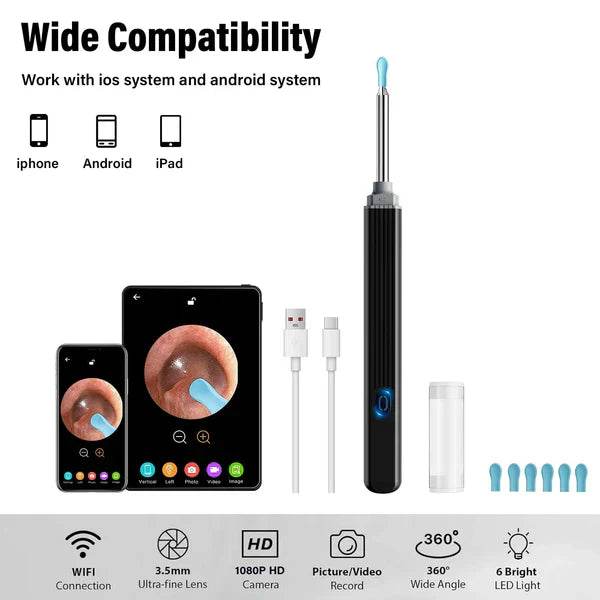 Ear Cleaner Wireless Otoscope Removal Tool With Camera 6 LED Light - Raffa Store