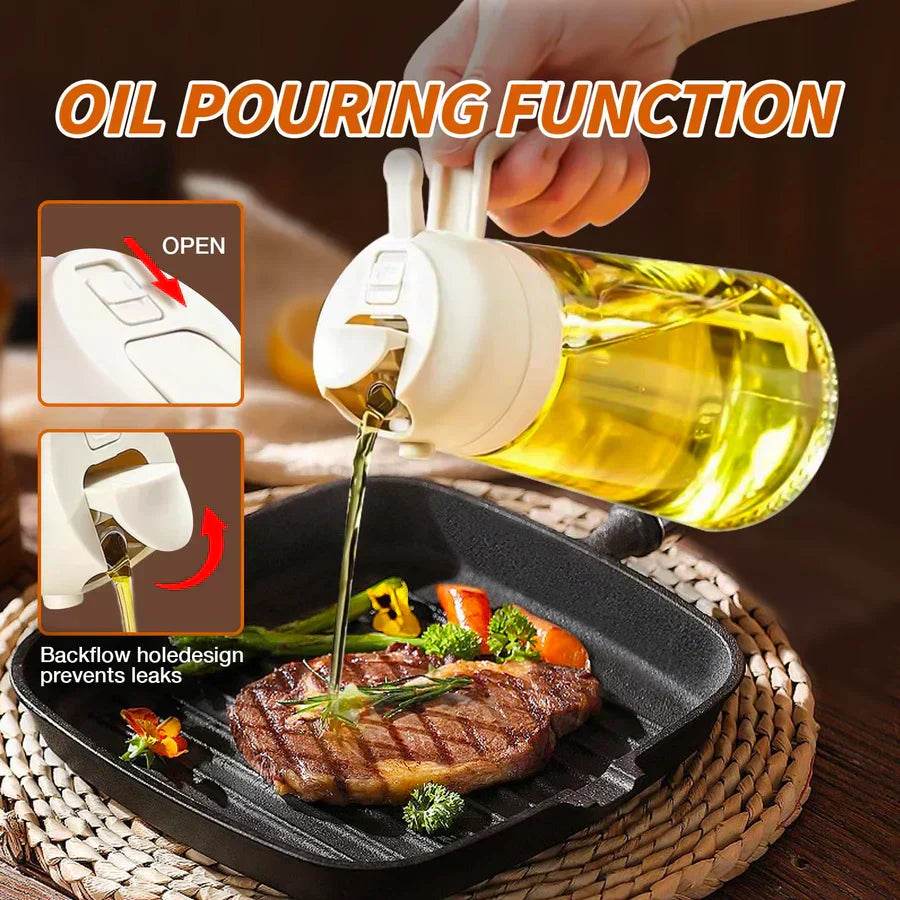 2-in-1 Glass Oil Dispenser and Sprayer - Raffa Store