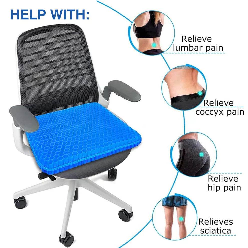 Gel Seat Cushion for Comfort & Support With FREE Black Cover - Raffa Store