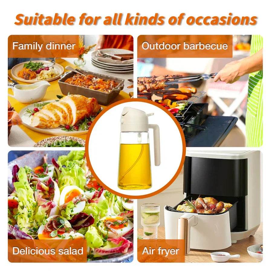 2-in-1 Glass Oil Dispenser and Sprayer - Raffa Store