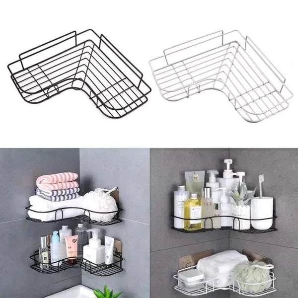 Wall Corner Rack For Bathroom & Kitchen With Hooks. - Raffa Store
