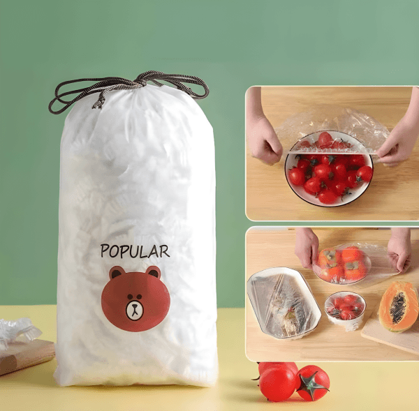 100 Pcs Disposable Food Cover Plastic Shopper Bags - Raffa Store