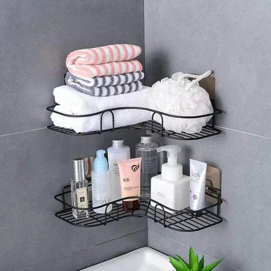 Wall Corner Rack For Bathroom & Kitchen With Hooks. - Raffa Store