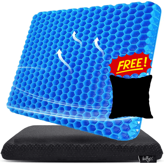 Gel Seat Cushion for Comfort & Support With FREE Black Cover - Raffa Store